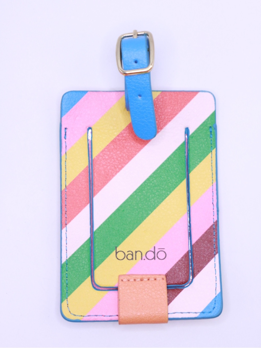 ban.do Striped Luggage Tag in Pink, Green, Yellow, Blue